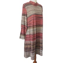 Rabbit Designs Modest Knit Dress Sz 16 Shift Ombre Long Sleeve Stripe Mi... - £25.69 GBP