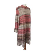 Rabbit Designs Modest Knit Dress Sz 16 Shift Ombre Long Sleeve Stripe Mi... - £25.50 GBP