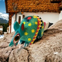 Vintage Oaxacan Mexican Folk Art Wood Carving Candido Ortega Signed Armadillo - £29.32 GBP