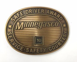 Minnegasco Safe Driver Award Belt Buckle 10 yr Service Safety Courtesy G... - £62.64 GBP