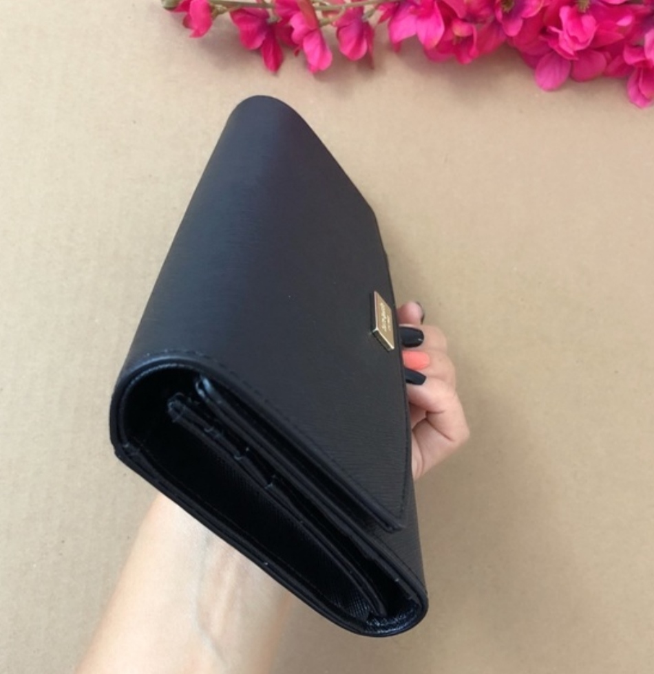 Primary image for NWT Kate Spade Caia Laurel Way Clutch Wallet WLRU4875 - Black