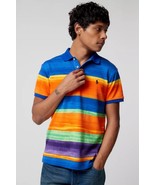 Polo Ralph Lauren Mens Spa Striped Terry Polo Shirt in Electric Stripe - £73.62 GBP