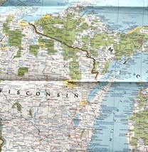 Map Wisconsin Michigan Close Up USA 1988 Vtg National Geographic 22 x 34... - $24.99