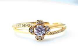 0.46ct Natural Fancy Light Pink Diamonds ARGYLE Engagement Ring GIA Round 18K VS - £3,164.83 GBP
