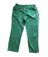 Nike Green White Stripe Track Pants Pull On Straight Leg Drawstring Y2K ... - $27.42 CAD