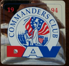 Commanders Club Disabled American Veterans Dav 1994 Sticker, New - £3.11 GBP