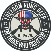 Freedom Runs Deep  -  Military Bumper Sticker  / Decal - £2.83 GBP