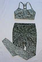 all in motion Activewear Set Size Medium Abstract Leaves Pattern Green a... - $34.87