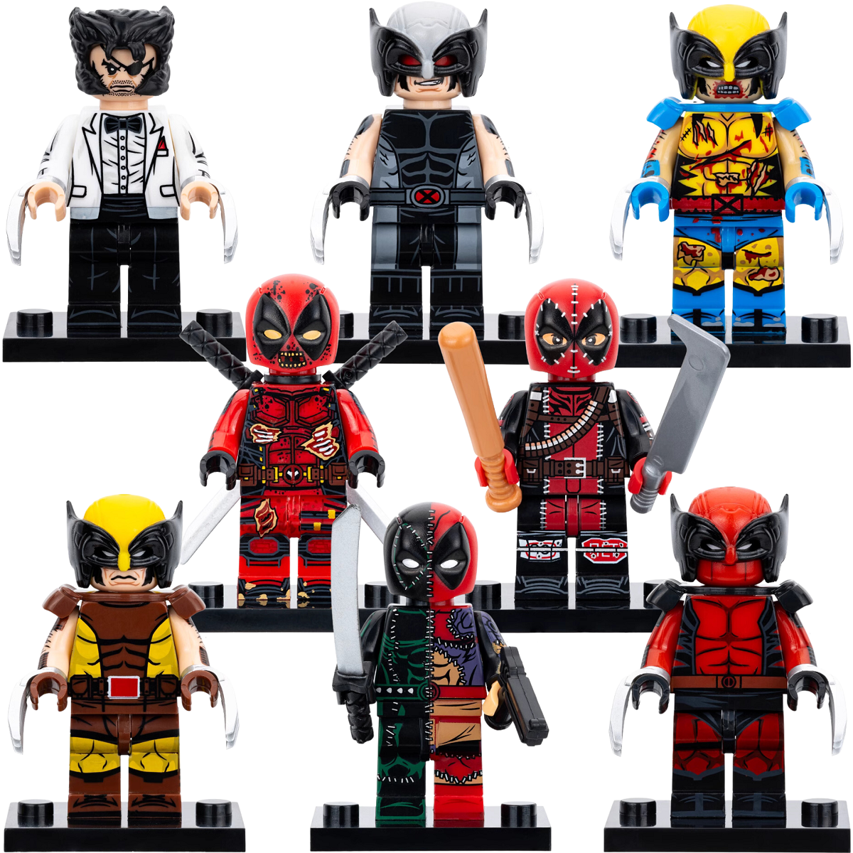 Marvel Deadpool X Wolverine Multiverse Variants 8pcs Minifigure Building Toys