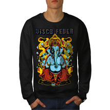 Wellcoda Disco Fever Elephant Mens Sweatshirt, Ganesha Casual Pullover Jumper - £24.06 GBP+