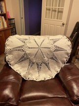 Handmade Doily Hearts Baby Blanket or Throw in Ivory / Cream for boy or girl - £38.95 GBP