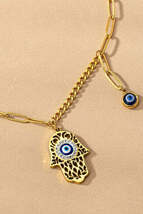 water proof hamsa evil eye pendant necklace - €9,07 EUR