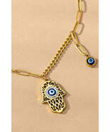 water proof hamsa evil eye pendant necklace - $14.71 CAD