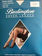 Burlington Brand ~ Off White ~ Thigh Highs ~ Sheer Leg &amp; Toe ~ Medium ~ T51 - $284.23 MXN