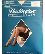 Burlington Brand ~ Off White ~ Thigh Highs ~ Sheer Leg &amp; Toe ~ Medium ~ T51 - $282.17 MXN