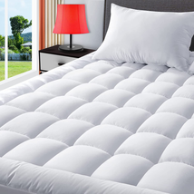 Quilted Mattress Pad Cooling Matress Topper Protector Bed Cover Fitted Deep Pock - £56.22 GBP+