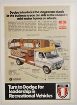 1973 Print Ad Dodge Vans Roomiest Mini Motor Homes Longest Van Chassis - £9.32 GBP