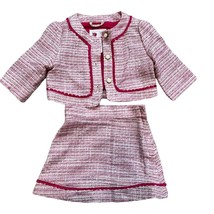 Darling Sophistication Janie and Jack 2T Blazer Skirt Suit Pink Tweed - £72.90 GBP