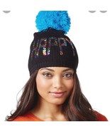 Betsey Johnson x Trolls Happy Black Sequined Beanie NWOT - €19,88 EUR
