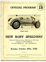 New Roby Speedway Auto Racing Program  October 25 1936 Indianapolis - £134.00 GBP