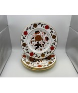 Set of 4 Royal Crown Derby Bone China ASIAN ROSE Salad Plates - $129.99