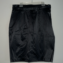 New never worn Spiegel black satin slim skirt with belt 16 - $27.44
