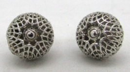 Woman&#39;s Monet Reticulated Silver Urchin Post Earrings - £61.24 GBP