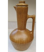 Monmouth Pottery Brown Speckled Stoneware Pitcher Coffee Carafe Maple Le... - £58.51 GBP