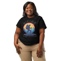 Women’s Organic Ribbed Neck T-Shirt – Hiking Is My Passion (Black) - $54.99