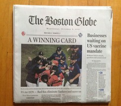 Boston Red Sox A Winning Wild Card Beating New York Yankees Boston Globe... - $21.32