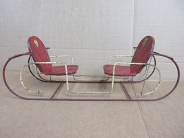 Vintage Amsco Tin Doll Teddy Bear Double Glider Chair 1950s - £95.85 GBP