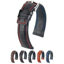 Hirsch Grand Duke Leather Watch Strap - Brown - L - 18mm / 16mm - Shiny Silver B - £69.09 GBP