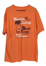 Men&#39;s Nautica T-Shirt 2XL XXL Orange Graphic Tee Short Sleeve Logo - £12.42 GBP