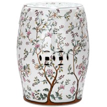Safavieh Blooming Tree Ceramic Decorative Garden Stool, White - £121.87 GBP