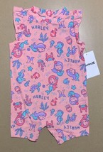 NWT Hurley Infant Baby Girl&#39;s Romper Jumpsuit Sea Animals Pink size 12M ... - $10.99