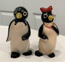 F &amp; F Willie &amp; Millie Penguin Salt and Pepper Shakers Vintage KOOL Cigarette Adv - £11.99 GBP