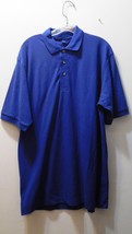 Port Authority Men&#39;s Polo Shirt Size L Dark Blue - Polyester/Cotton Blend - £11.90 GBP