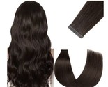 FUOTONBUTY Tape in Hair Extensions Human Hair Dark Brown to Black 14” 20... - $29.00