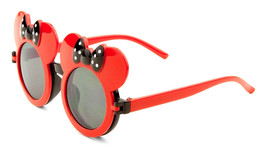 Kids Red Black Mouse Ears Flip Out Sunglasses Clear Lens Mickey Minnie Cute Bow - £5.90 GBP