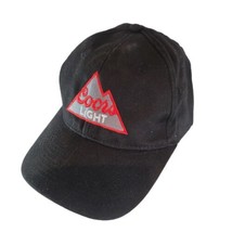 Coors Light Beer Baseball Cap Hat Black Size Adjustable Advertising Silver Logo - £14.04 GBP