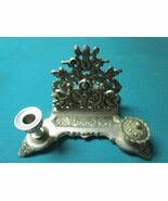ANTIQUE INKWELL 7 X 8 X11&quot; ANGELS PUTTI CANDLE HOLDER  INKWELL ENVELOPE ... - $3,612.63 MXN