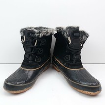 Khombu Women&#39;s Steel Shank Fleece Lined Boots Lace Up Rubber Toe Size 8 - £60.08 GBP