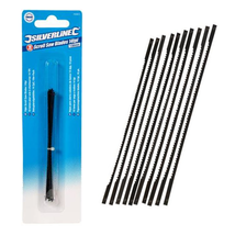 10 x Silverline Scroll Saw Blades 14TPI 130mm Pin End Hardened Carbon St... - $7.24