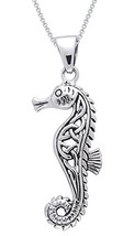 Jewelry Trends Sterling Silver Celtic Seahorse Pendant with 18 Inch Box Chain Ne - £42.36 GBP
