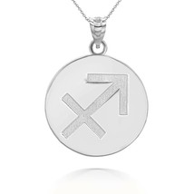 Personalized Engrave Name Zodiac Sign Sagittarius Round Silver Pendant Necklace - £31.88 GBP+