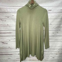 Soft Surroundings Green Turtleneck Sharkbite Hem Tunic Dress Size XS Lon... - £19.45 GBP