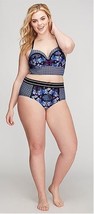Cacique Black Floral Dot Print Swim Brief Suit Bottom Plus 28 4X Lane Bryant Nwt - £17.98 GBP