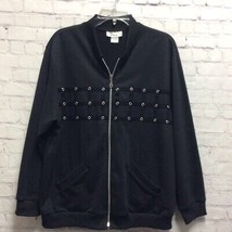 Adolfo Sport Womens  XL Black Jacket Long Sleeve Pockets zip front - £12.22 GBP