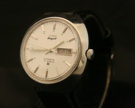 Vintage 1970&#39;s men&#39;s serviced HMT Rajat dress 21J automatic calendar wristwatch - £59.21 GBP