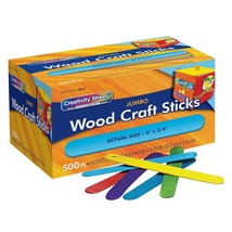 Creativity Street-3776-02 Bright Jumbo Wood Craft Sticks, 6 x 3/4 x 1/12... - £18.06 GBP